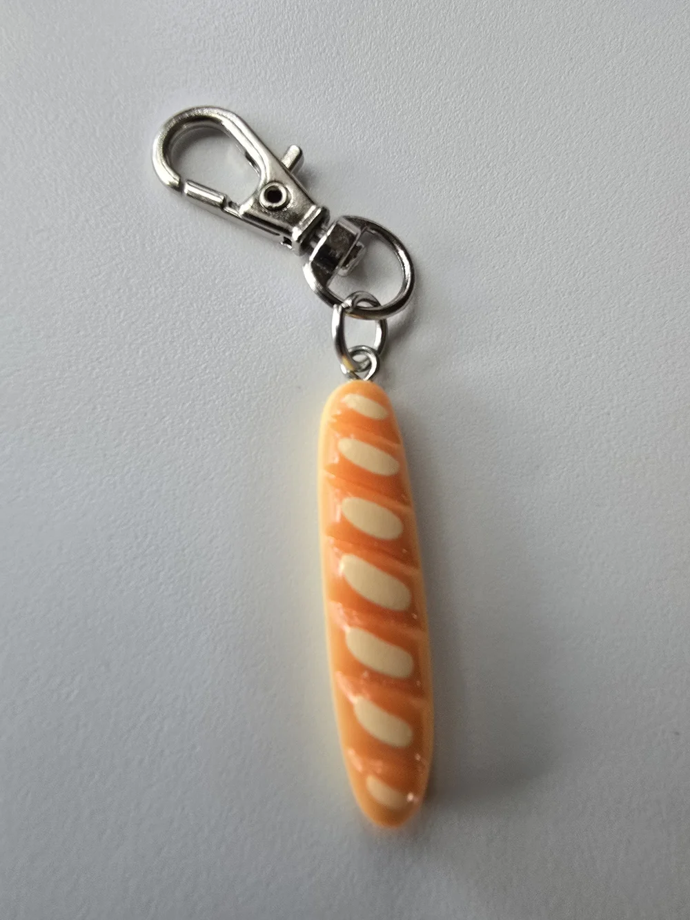 Set of 3 Orange Baguette Keychain Charms